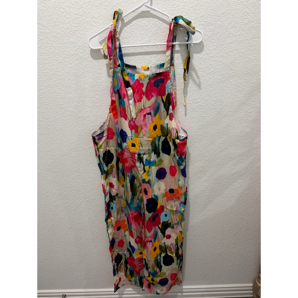 Floral Pant Jumper with Tie Straps and Pockets size S
