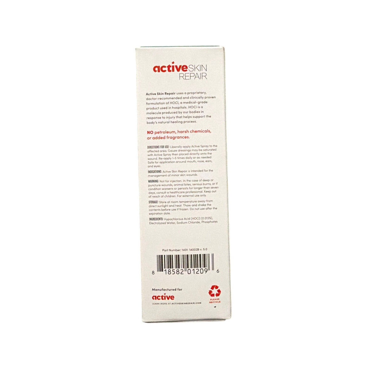 Active Skin Repair First Aid Skin & Wound Repair Spray 3 fl oz Exp 2028 New in Box
