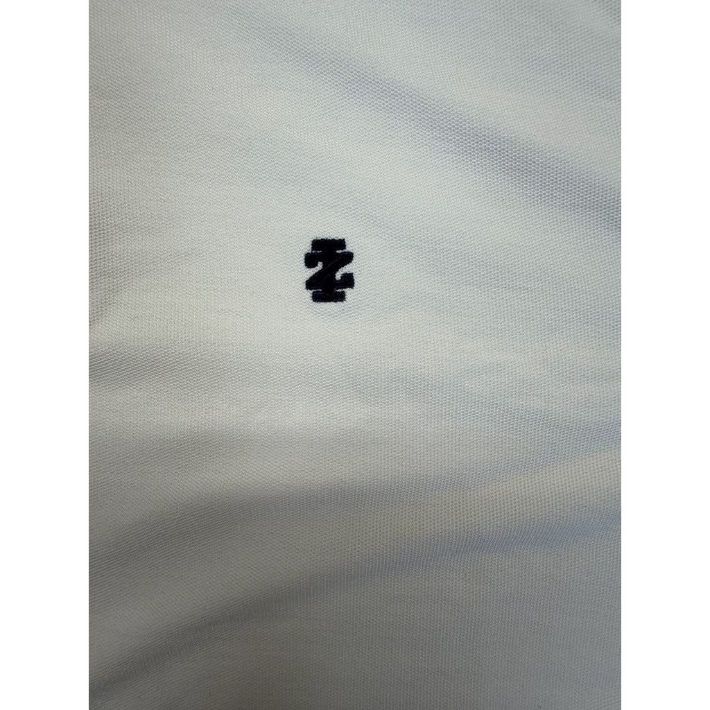 Men's IZOD White Short Sleeve Polo Shirt - Navy Logo - Size L