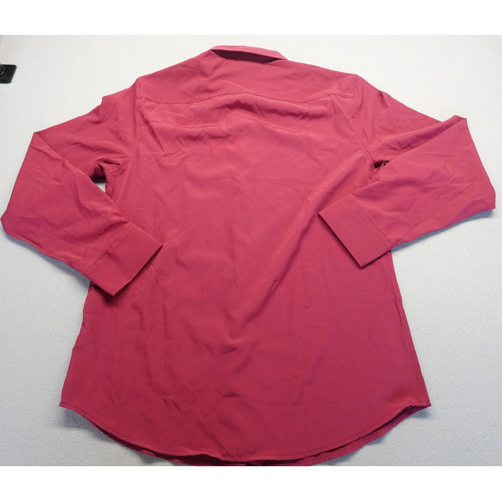 Men's Burgundy Wine Color Red Long Sleeve Dress Shirt Button down Size Small