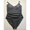 Smismivo Women's One Piece Ruched Waist Swimsuit with mesh V Neck Size XL