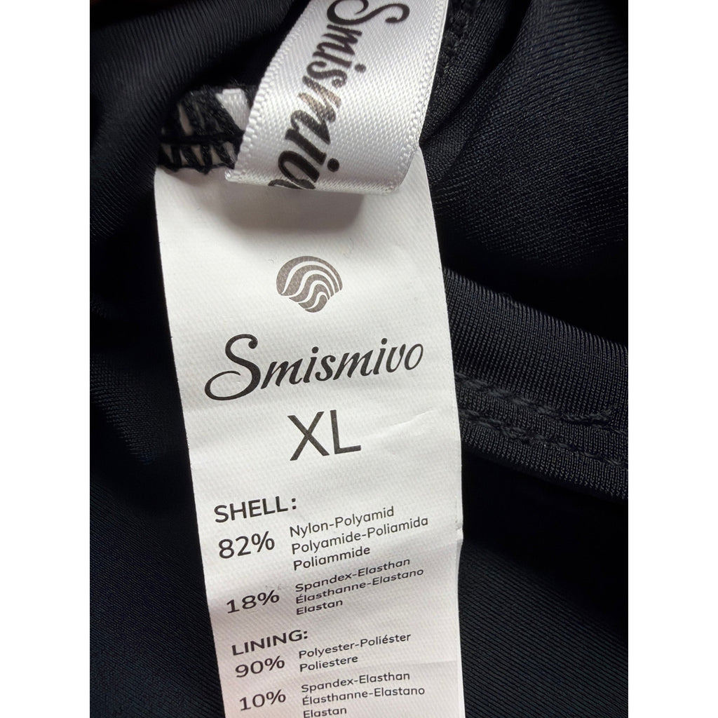 Smismivo Women's One Piece Ruched Waist Swimsuit with mesh V Neck Size XL