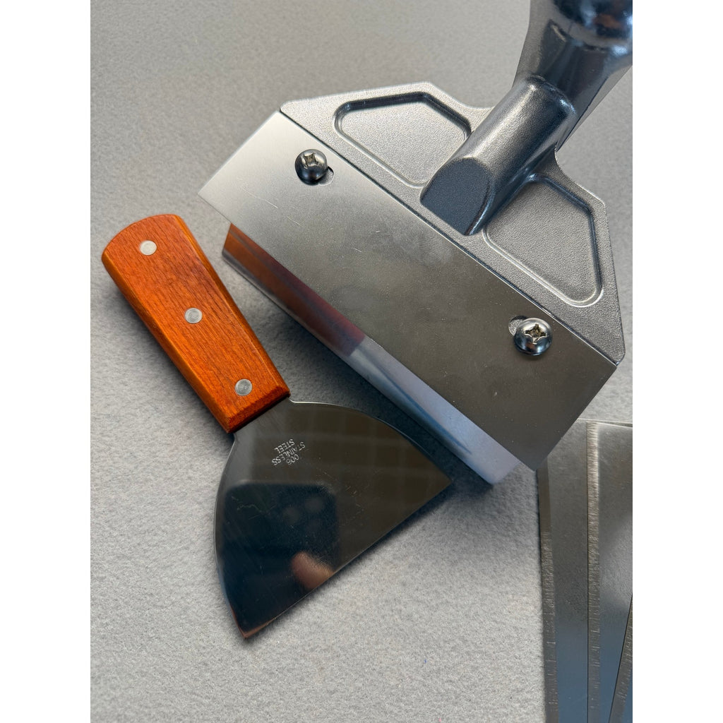 Heavy Duty Flat Top Griddle / Grill Scraper Set (New & Complete)