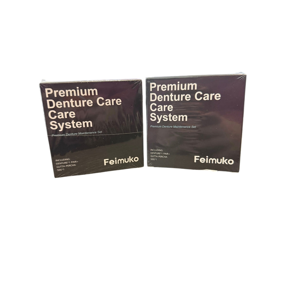 Feimuko Premium Denture Maintenance Set (2 Pack) – Denture Pair + 50g Fitting Beads