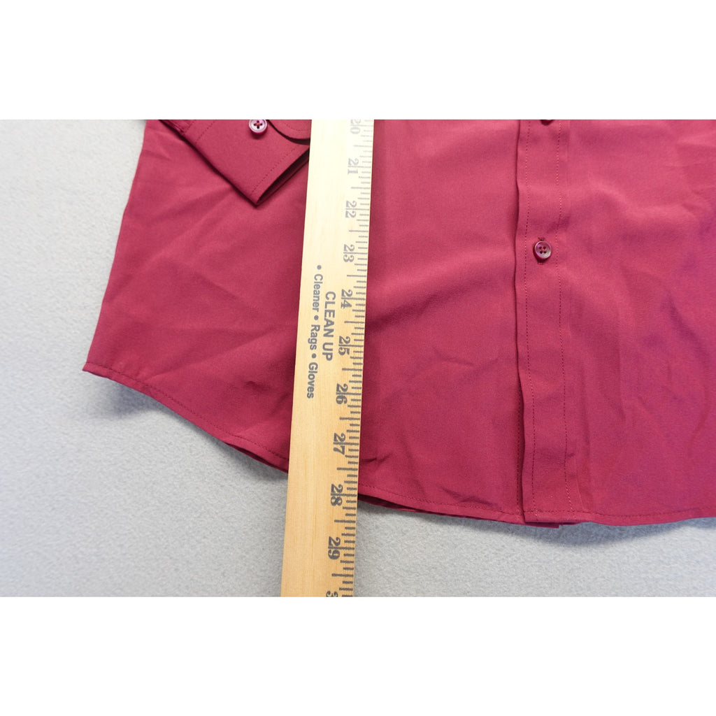 Men's Burgundy Wine Color Red Long Sleeve Dress Shirt Button down Size Small