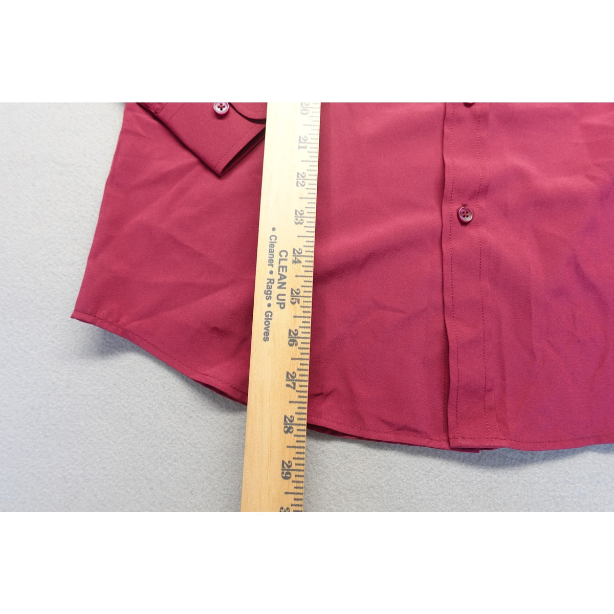 Men's Burgundy Wine Color Red Long Sleeve Dress Shirt Button down Size Small