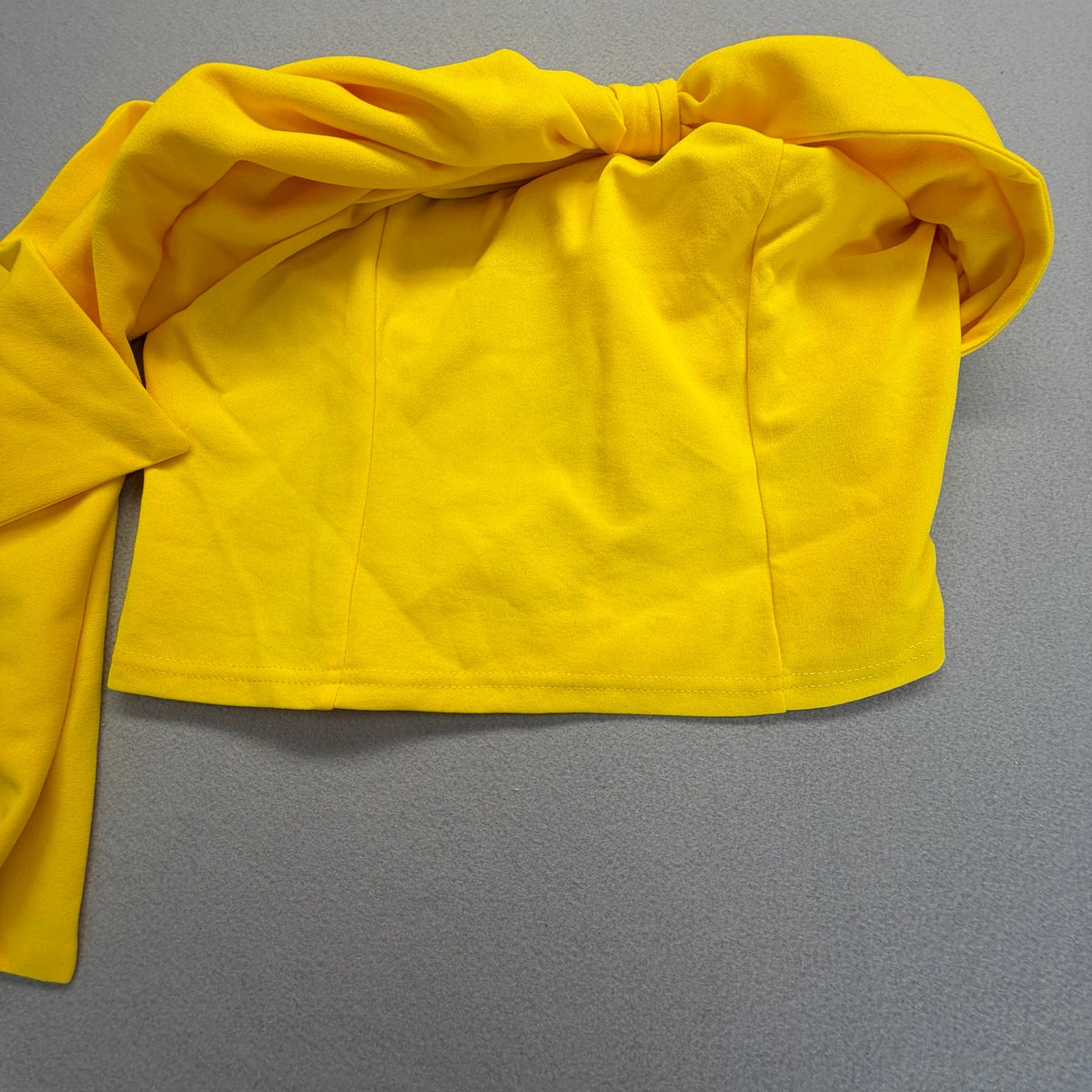 Bright Yellow Statement Bow Tube Top Strapless Drape Cascade Bandeau Size L