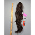 Claw Clip Ponytail Hair Extension in Dark/Chocolate Brown with Accessories