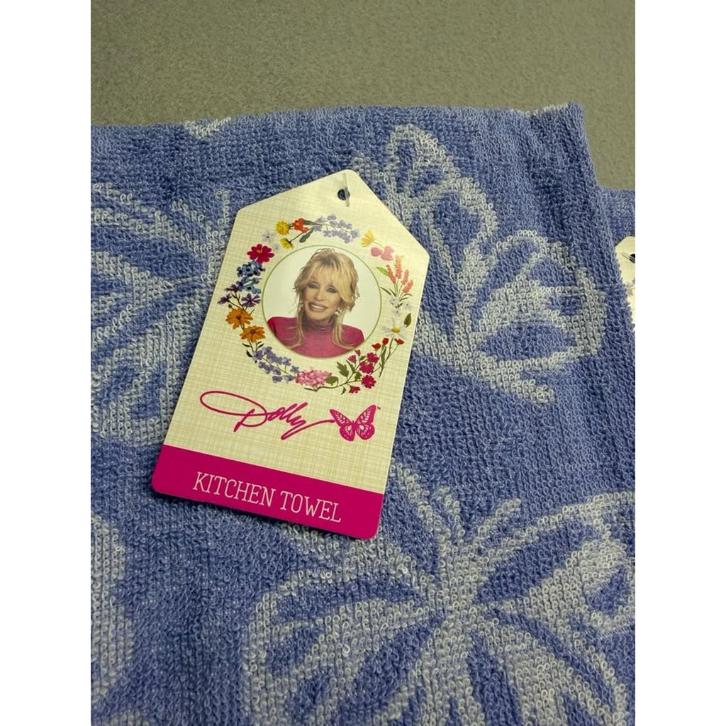 Dolly Parton Butterfly Pattern Kitchen Hand Towel Set Lot of 6 New with Tags