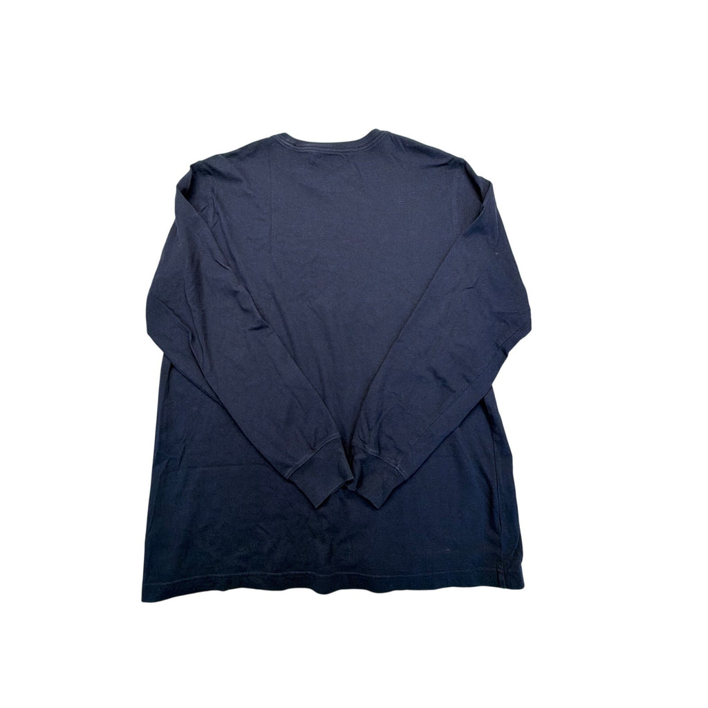 Lands' End Super-T Men's Long Sleeve Shirt Navy Blue Size Large