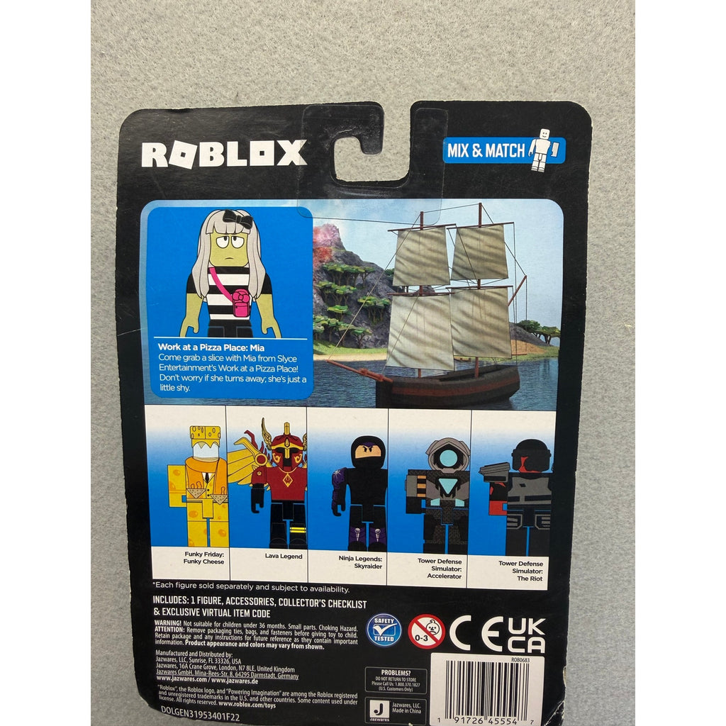 Roblox Jazwares 'Work at a Pizza Place: Mia' Figure Pack + Virtual Code