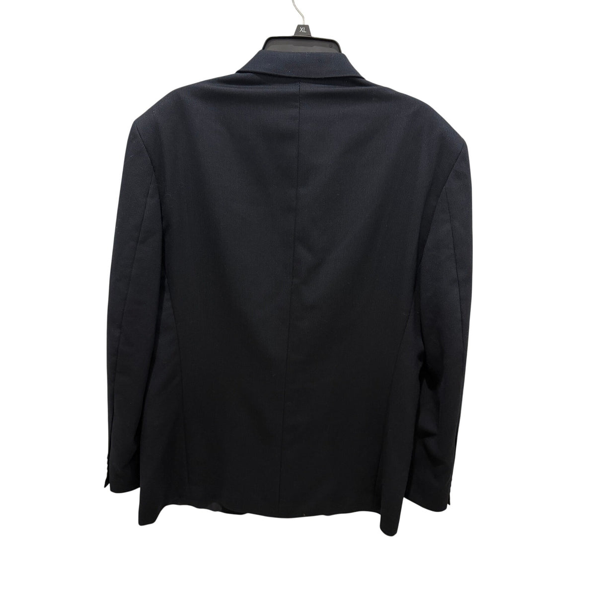 Jones New York Mens Wool Silk Blazer Jacket 4 Button Navy Sharkskin 44XL 46L