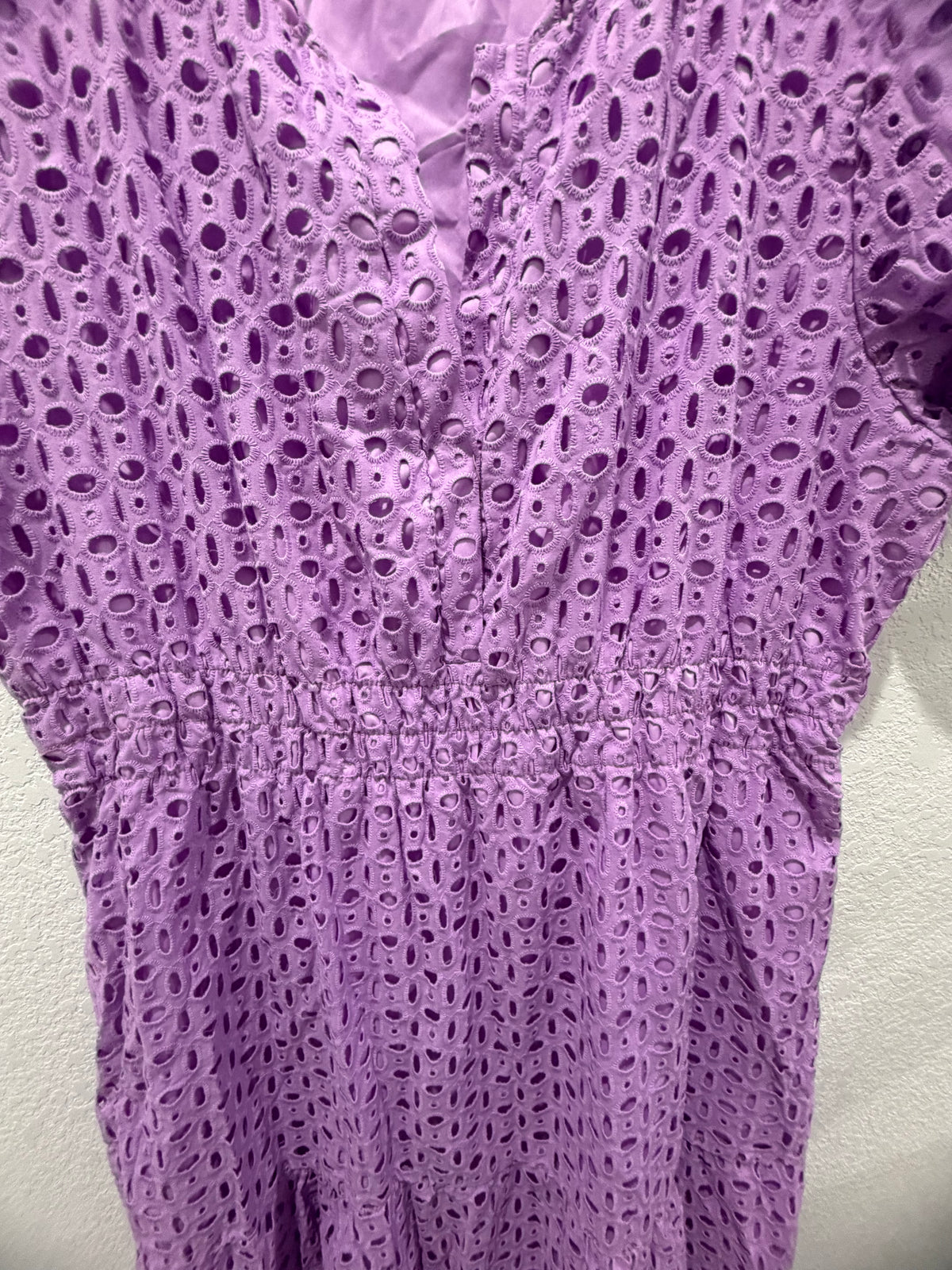 Women's Summer Hollow Out Eyelet Maxi Dress Purple Size XL New