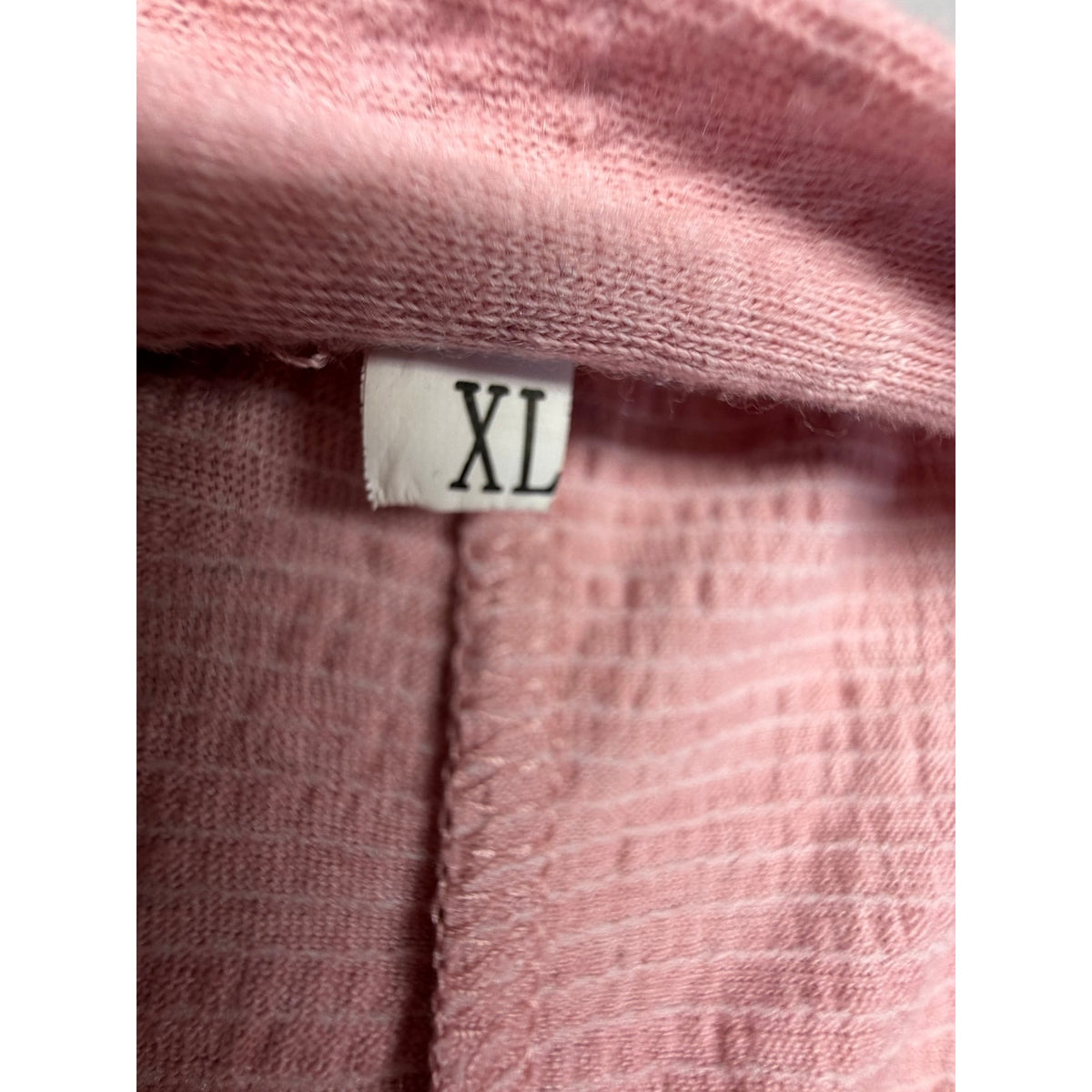 Dusty Rose Textured Knit V-Neck Henley Romper with Pockets - Extra Large XL