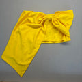 Bright Yellow Statement Bow Tube Top Strapless Drape Cascade Bandeau Size L