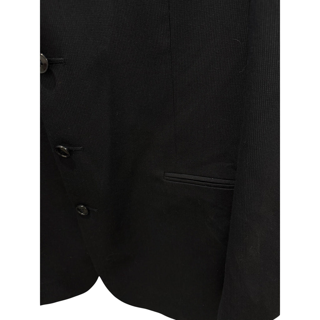 Jones New York Mens Wool Silk Blazer Jacket 4 Button Navy Sharkskin 44XL 46L