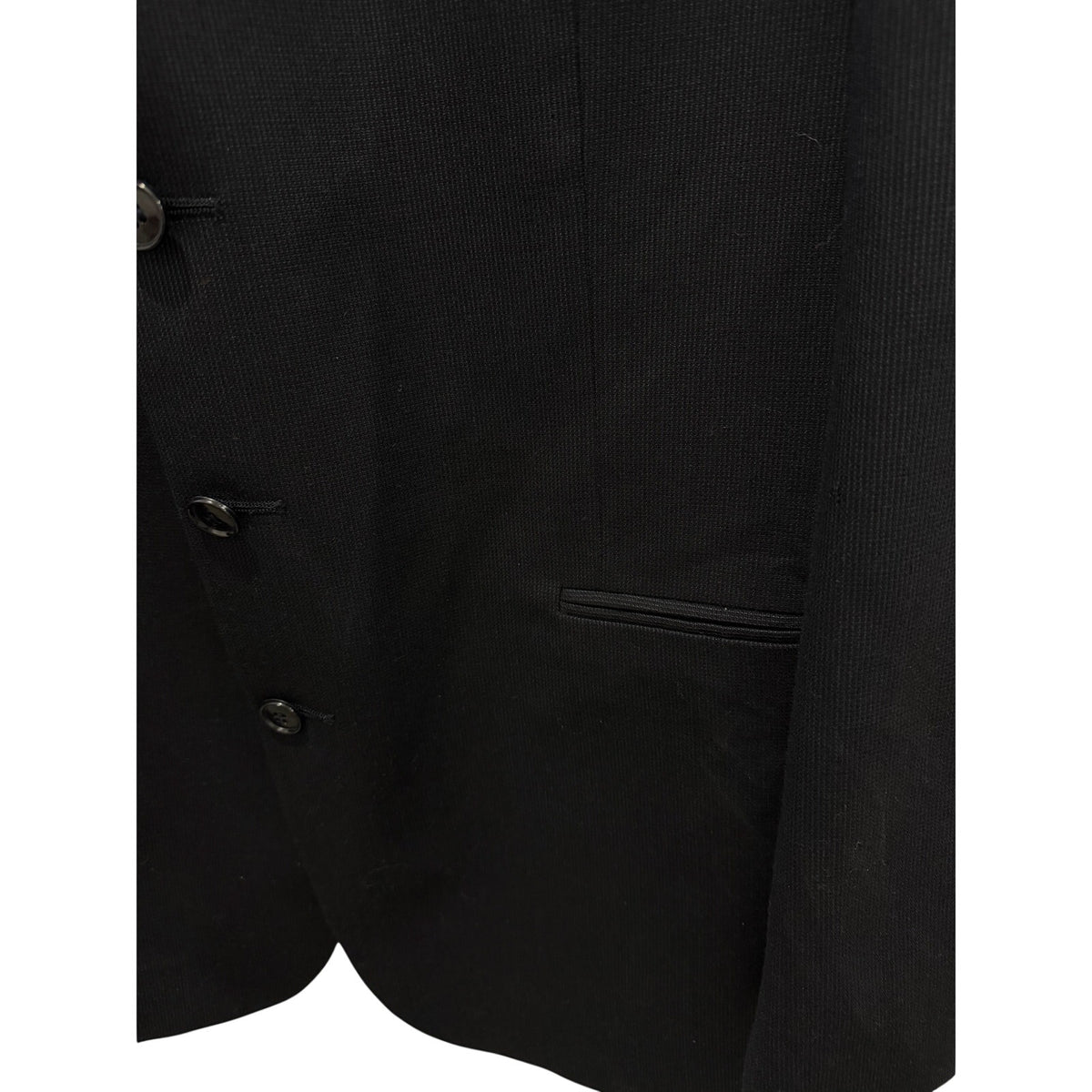 Jones New York Mens Wool Silk Blazer Jacket 4 Button Navy Sharkskin 44XL 46L