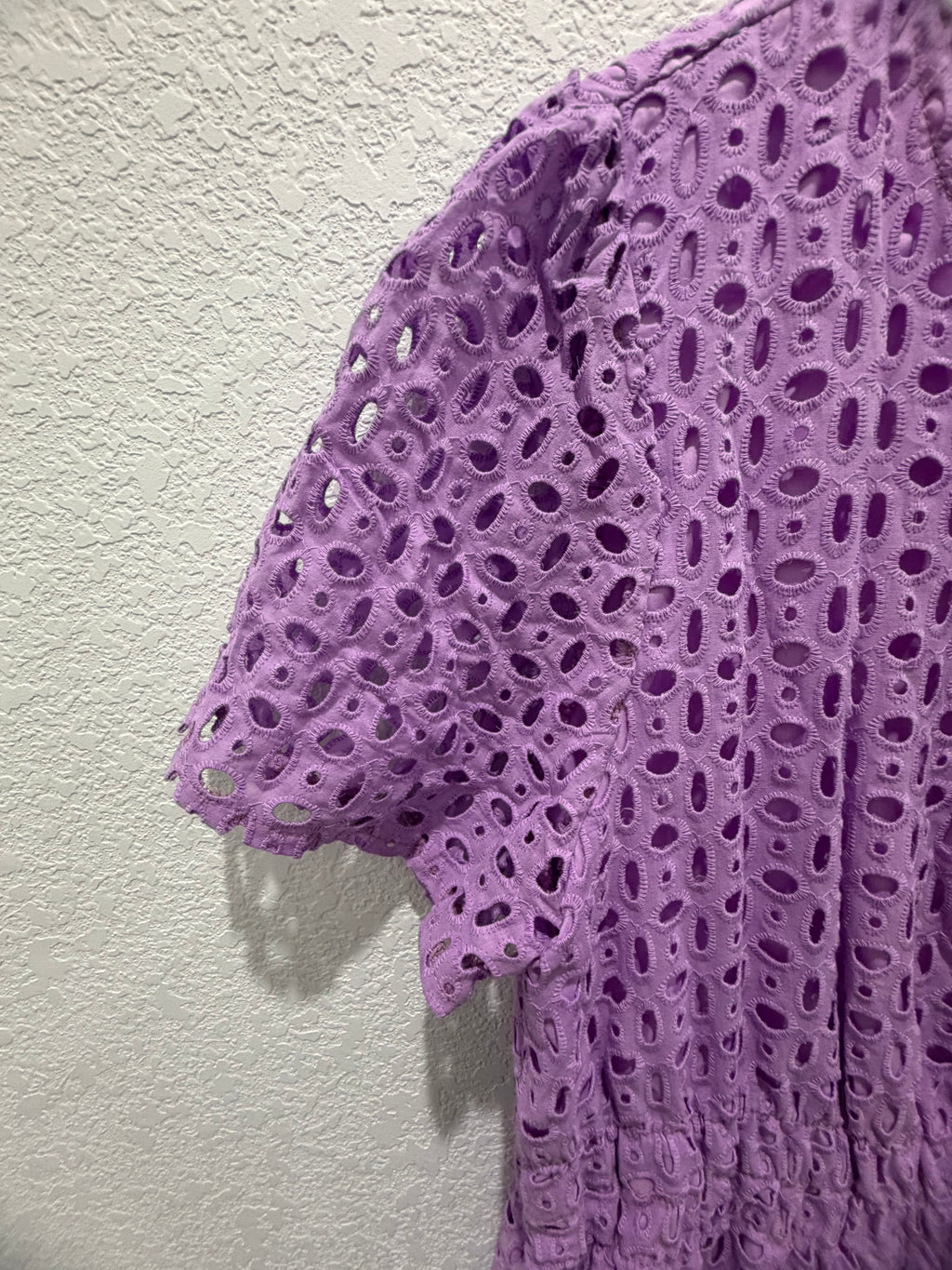 Women's Summer Hollow Out Eyelet Maxi Dress Purple Size XL New