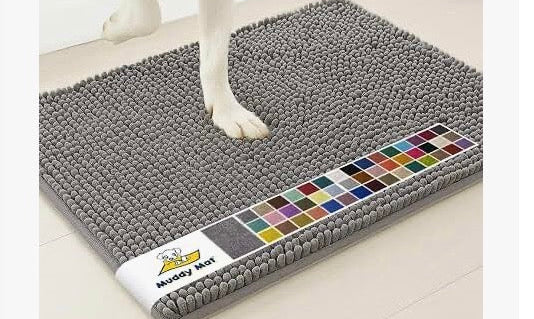 Muddy Mat 19" x 30" Gray Indoor Microfiber Quick Dry