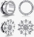 Ear Gauges Plugs with Cubic Zirconia Stanless Steel 12mm