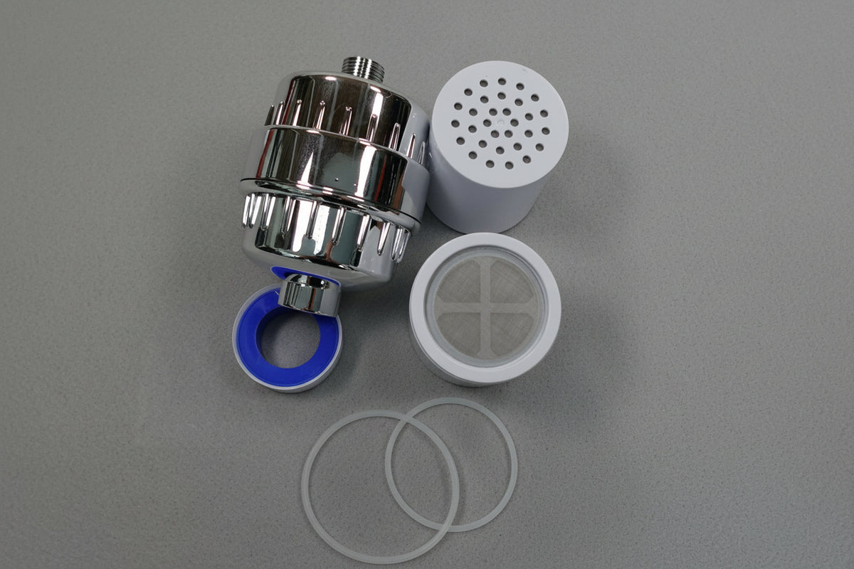 JOMST SA-001 25-Stage Shower Filter with 3 Replaceable Cartridges, Chrome