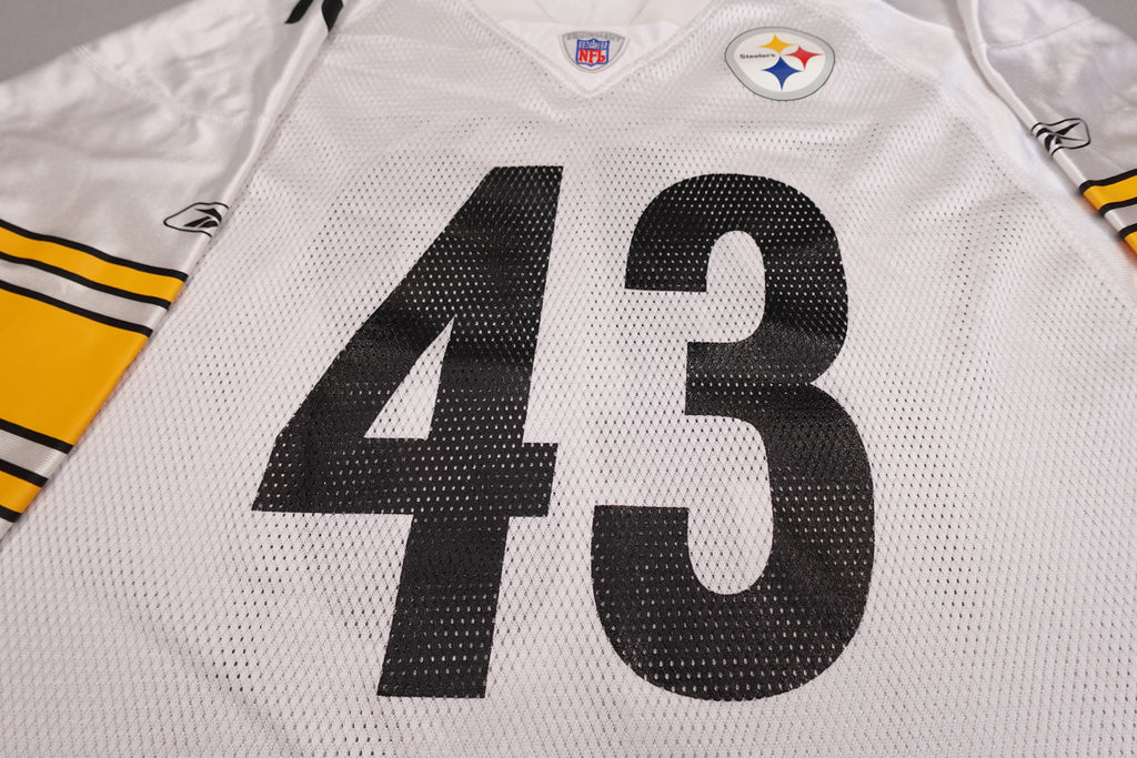 Reebok NFL Pittsburgh Steelers Troy Polamalu #43 On-Field White Jersey Size 2XL