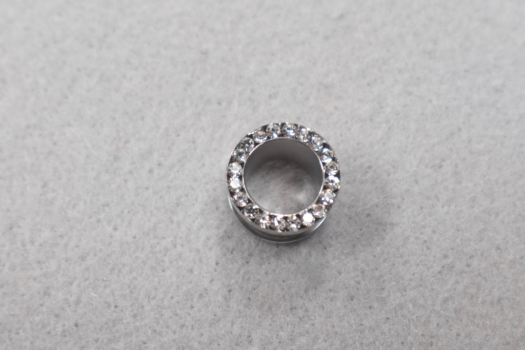 Ear Gauges Plugs with Cubic Zirconia Stanless Steel 12mm