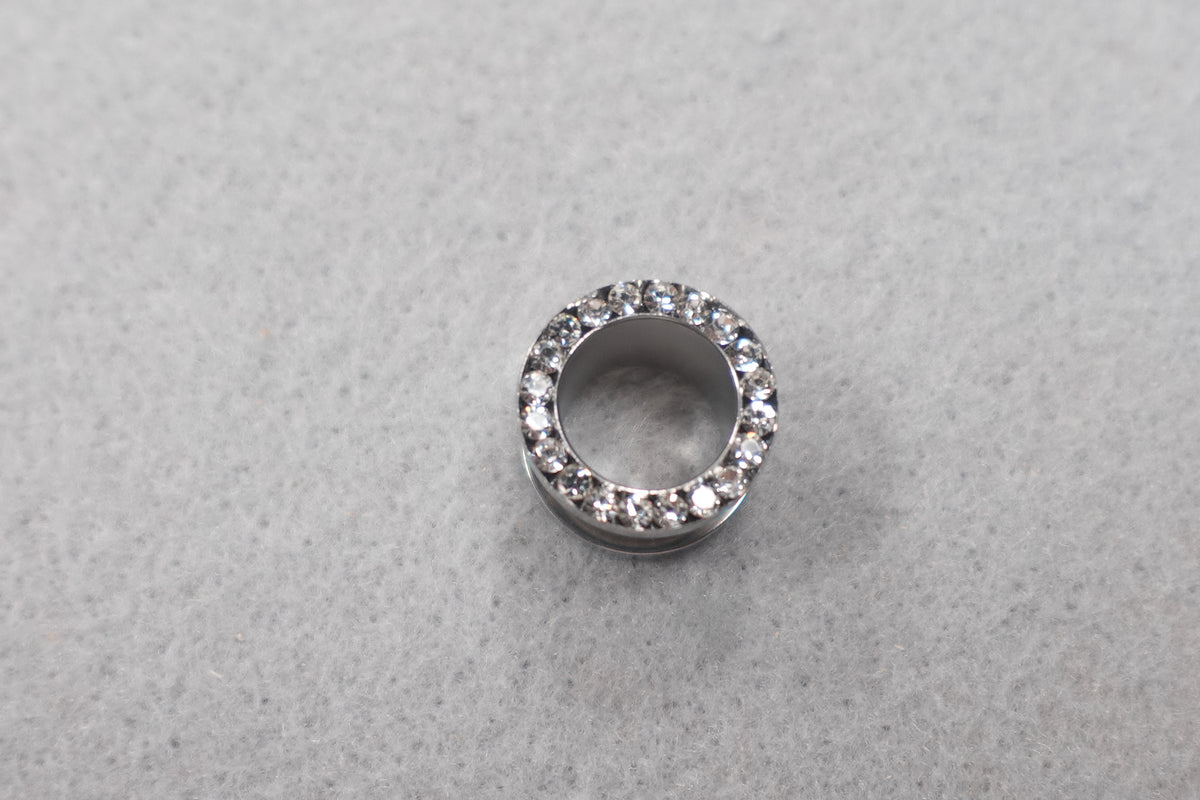 Ear Gauges Plugs with Cubic Zirconia Stanless Steel 12mm