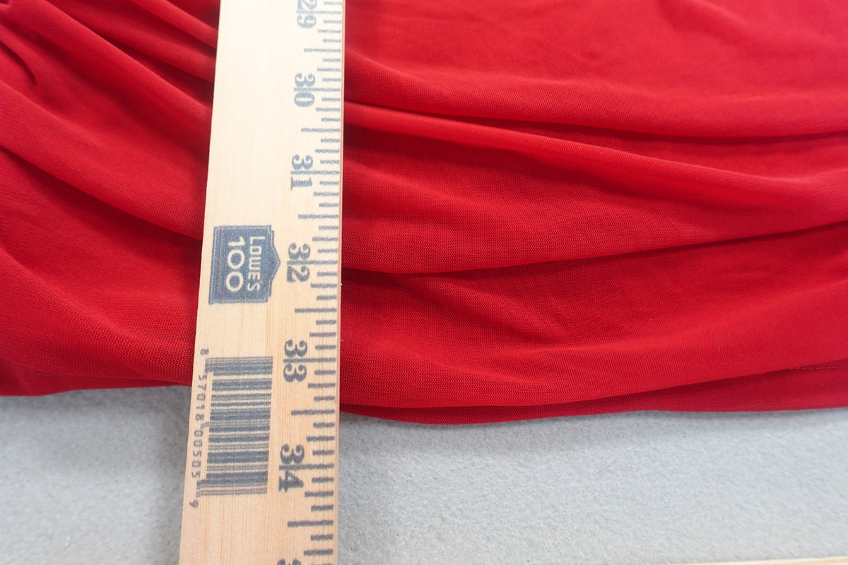 Red Ruched Midi Wide Strap Dress Size XL