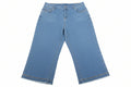 Women's Denim Cropped Capri Jeans with Frayed hem Size XL