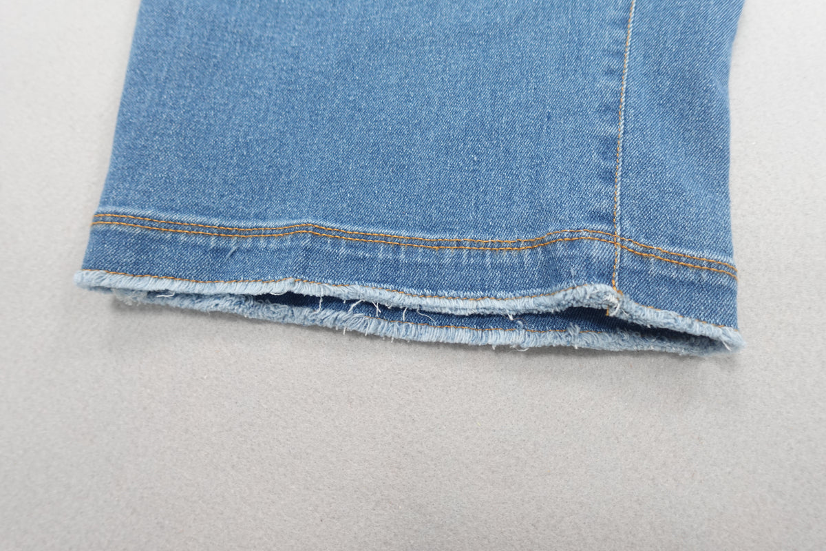 Women's Denim Cropped Capri Jeans with Frayed hem Size XL