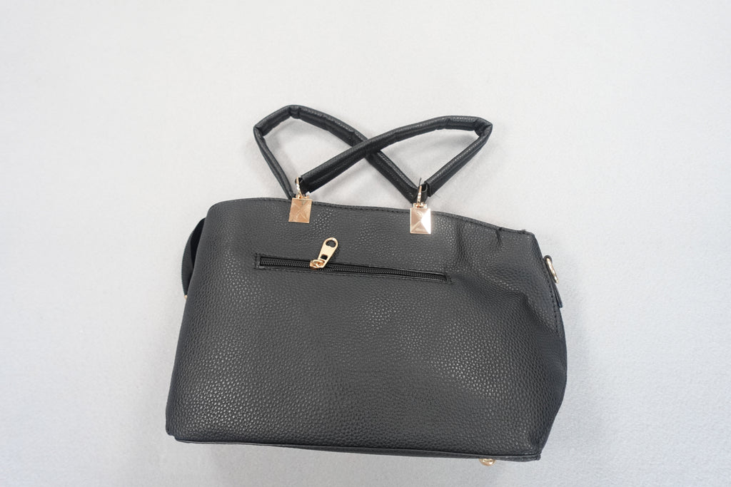 Top-Handle Handbag Crossbody Purse for Women Black with Bowtie Purse Charm