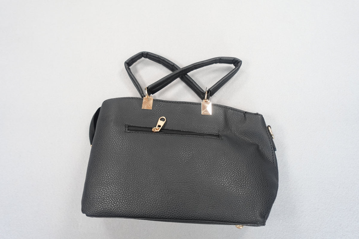 Top-Handle Handbag Crossbody Purse for Women Black with Bowtie Purse Charm