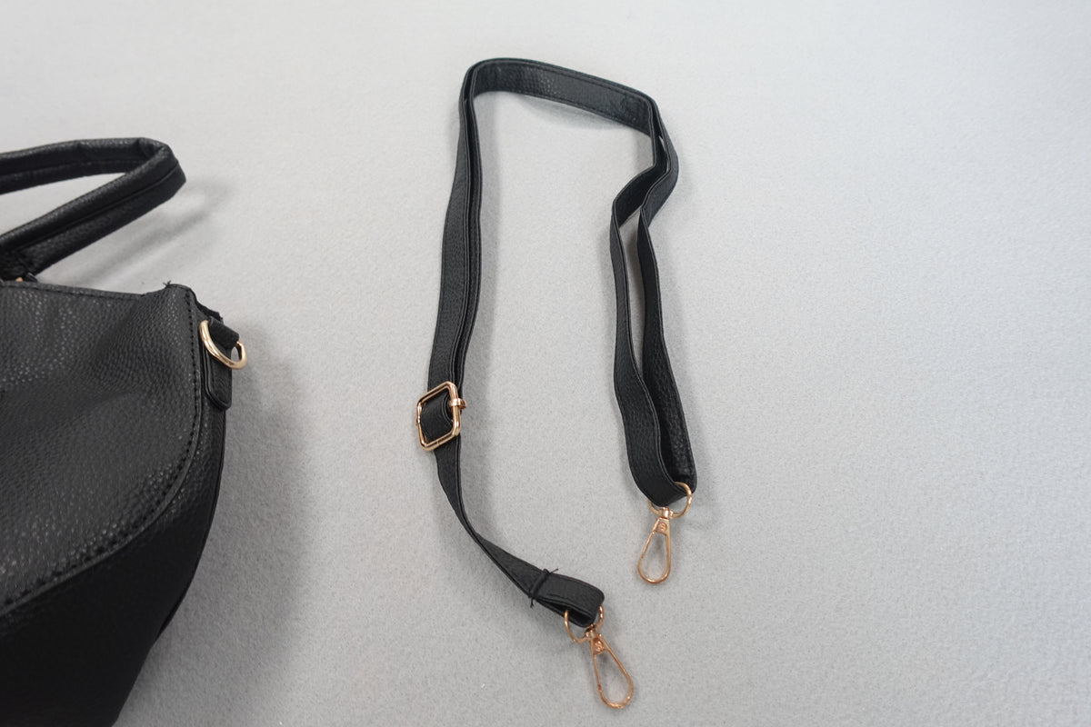 Top-Handle Handbag Crossbody Purse for Women Black with Bowtie Purse Charm