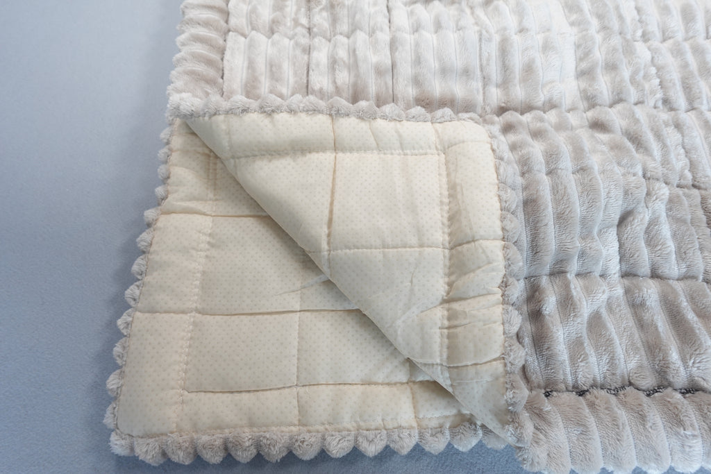 Quilted Plush Bathmat with Non Slip Backing Taupe/Beige