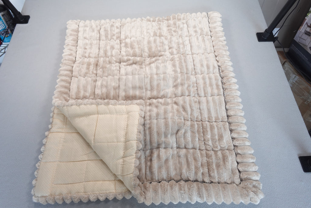 Quilted Plush Bathmat with Non Slip Backing Taupe/Beige