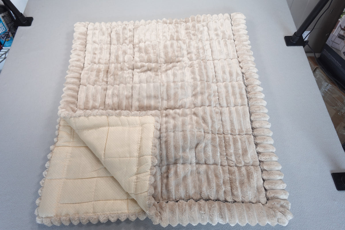 Quilted Plush Bathmat with Non Slip Backing Taupe/Beige