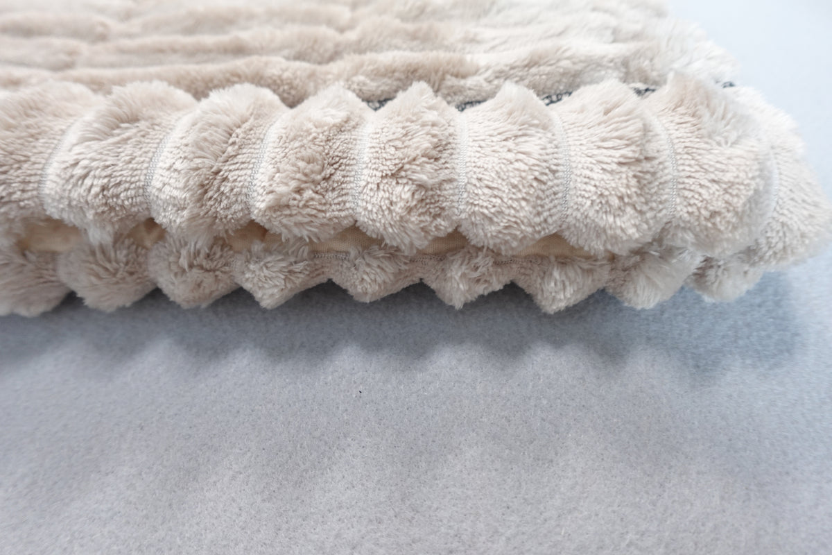 Quilted Plush Bathmat with Non Slip Backing Taupe/Beige