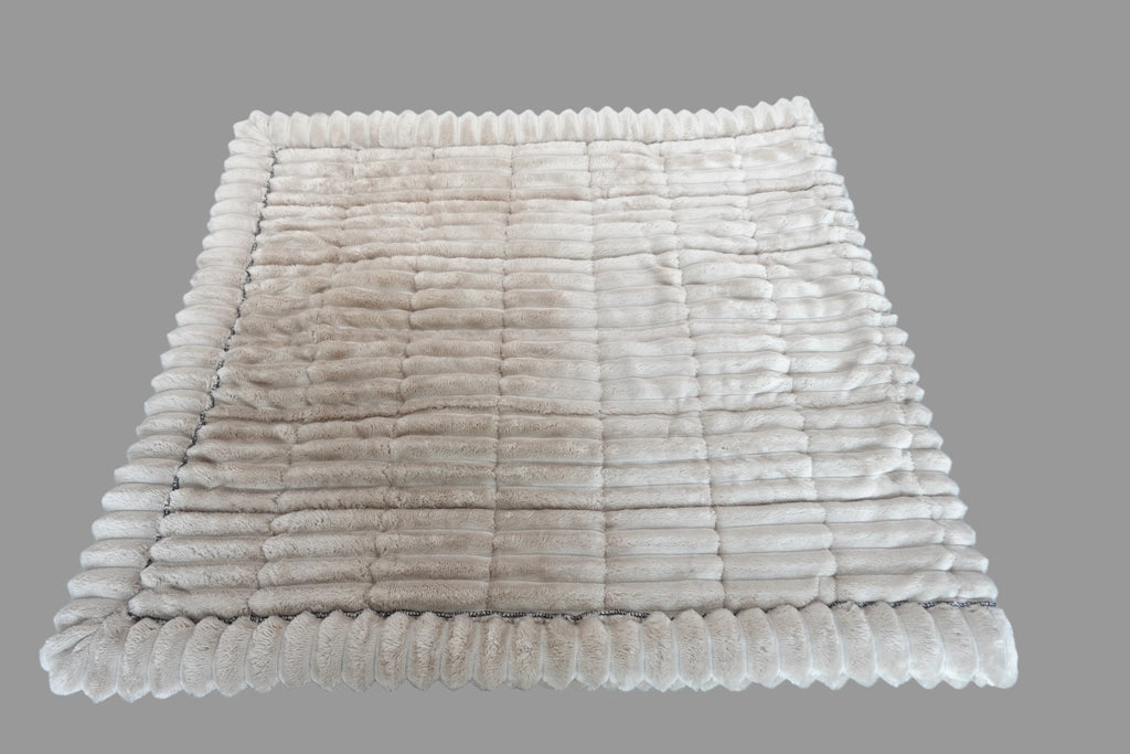 Quilted Plush Bathmat with Non Slip Backing Taupe/Beige