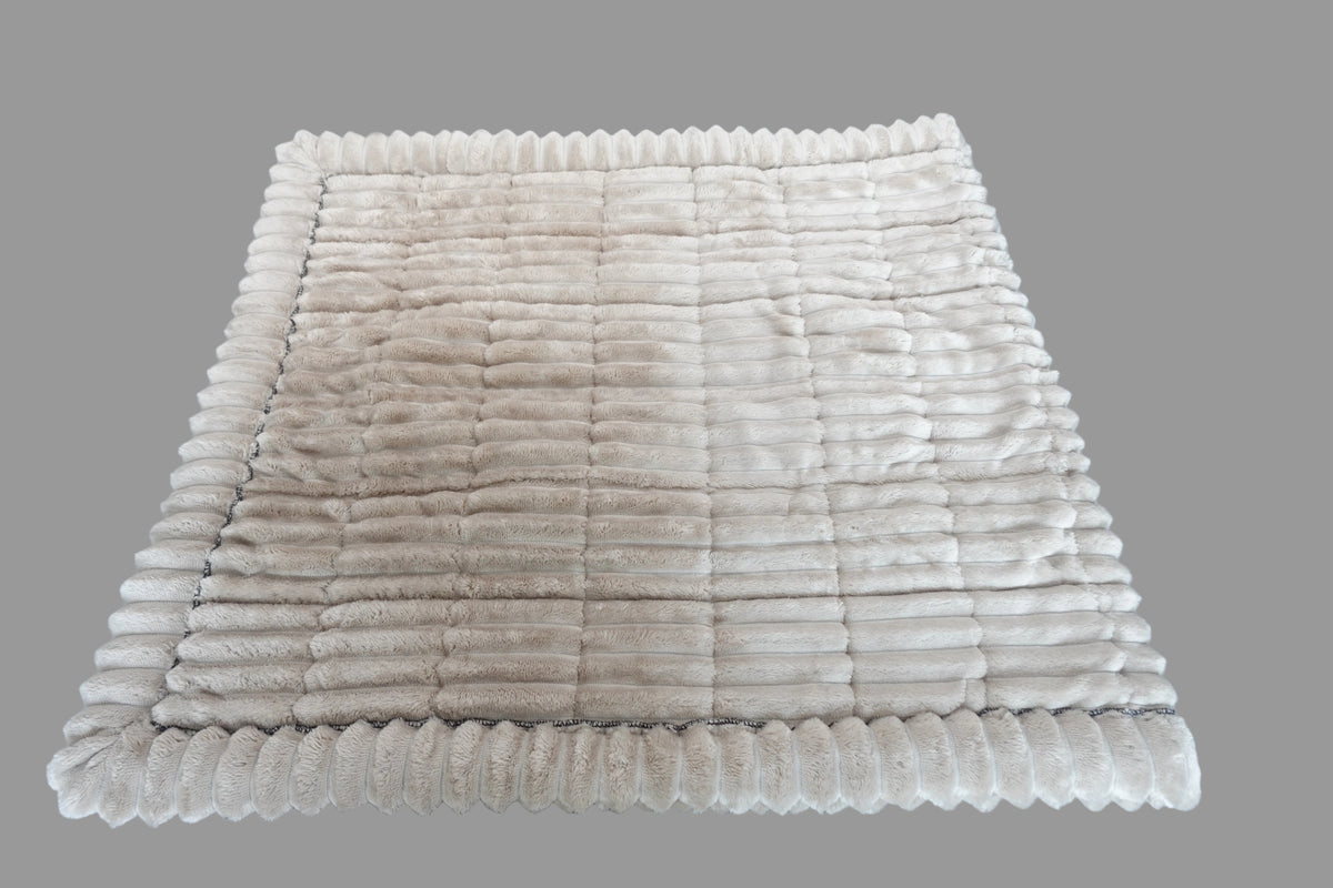 Quilted Plush Bathmat with Non Slip Backing Taupe/Beige