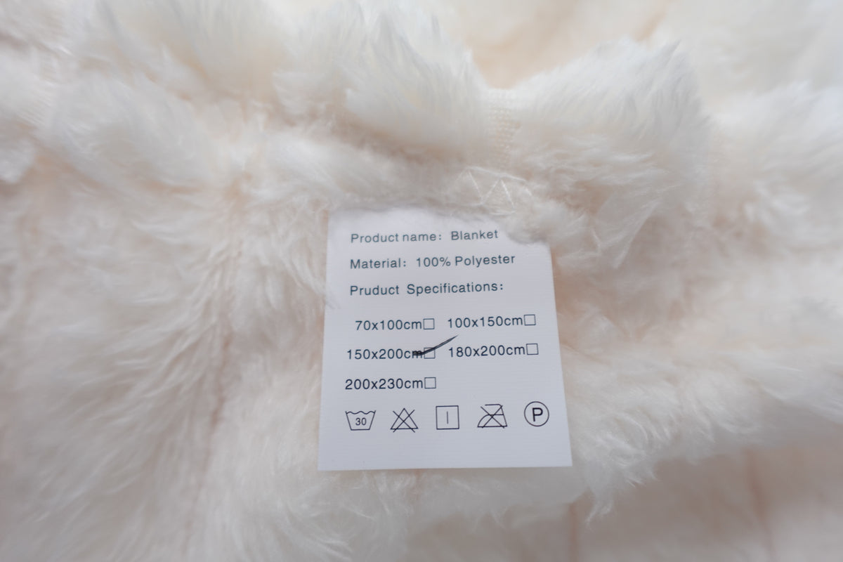 Ultra Cozy Fluffy Cream Color Blanket Size Full/Queen