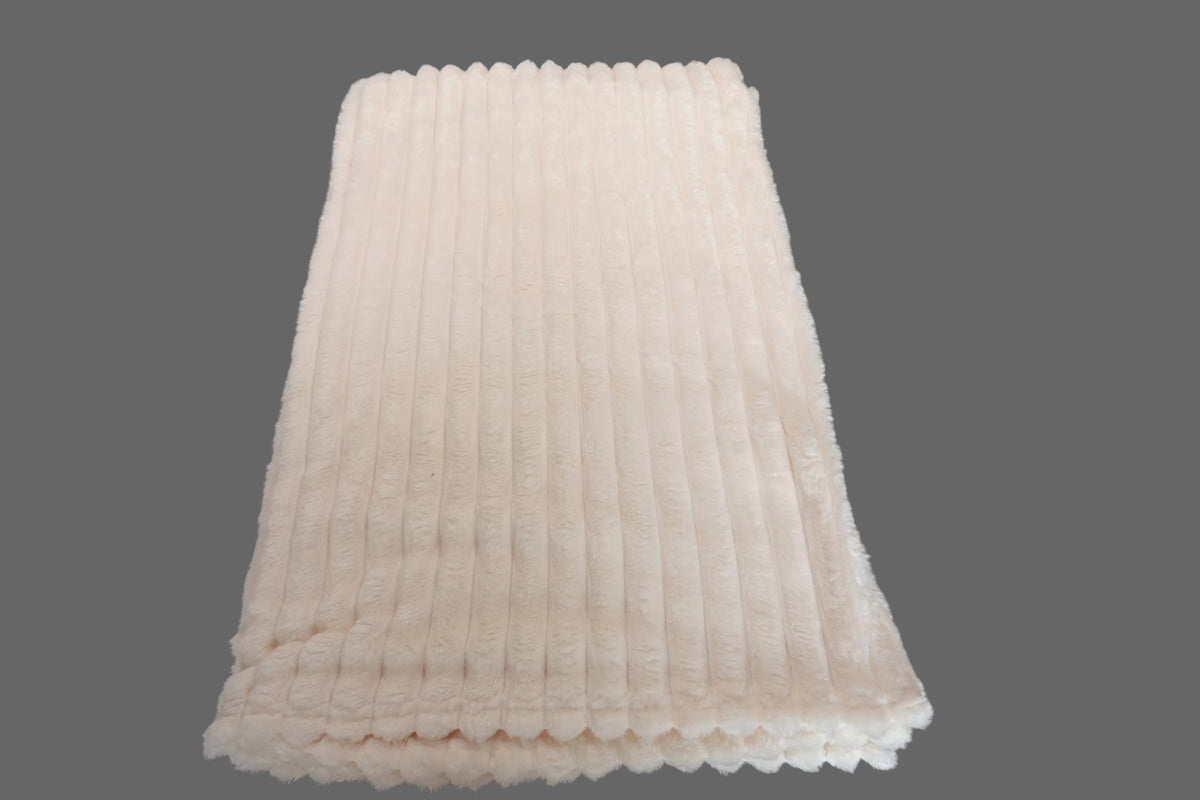 Ultra Cozy Fluffy Cream Color Blanket Size Full/Queen
