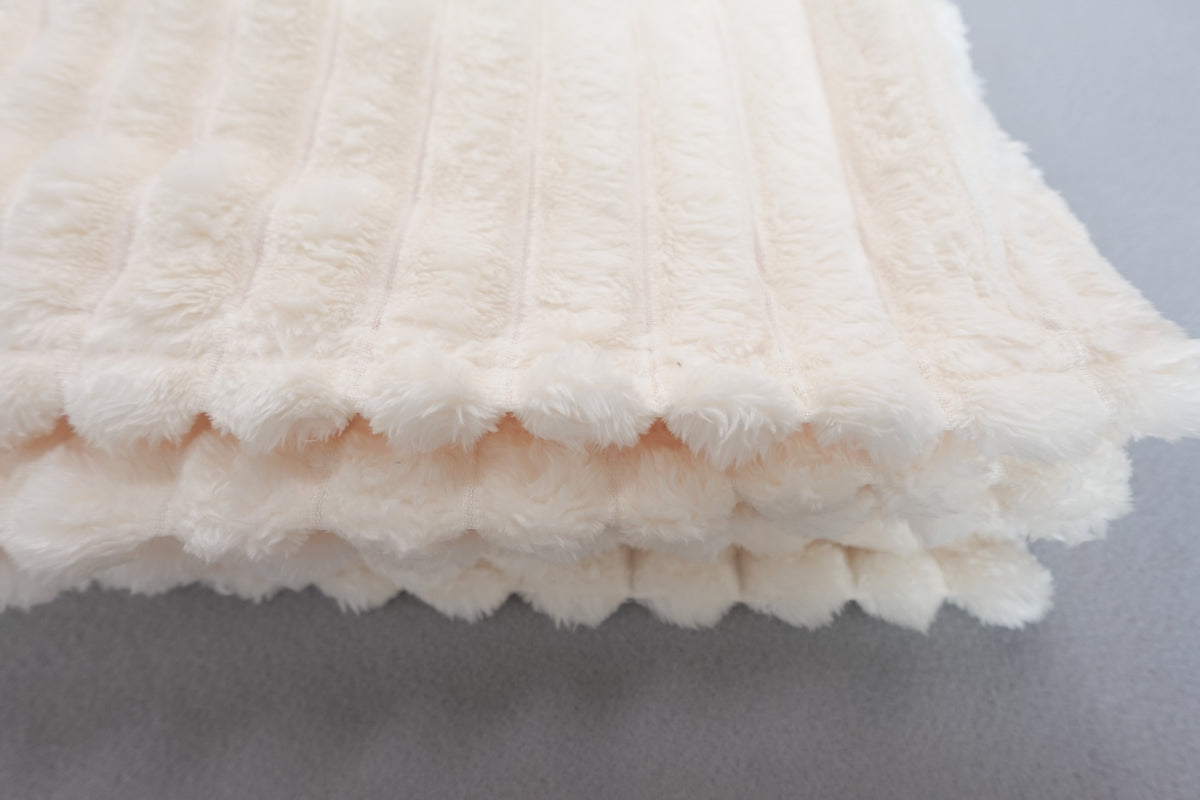 Ultra Cozy Fluffy Cream Color Blanket Size Full/Queen
