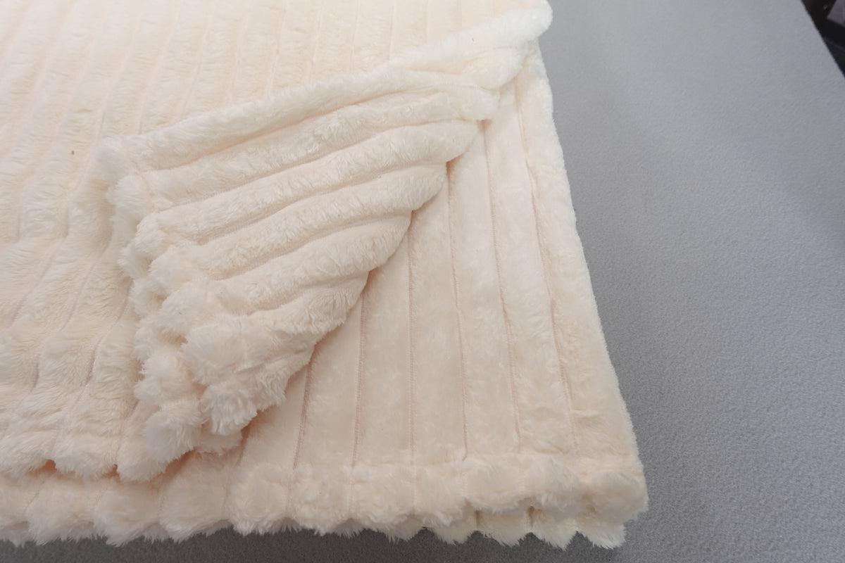 Ultra Cozy Fluffy Cream Color Blanket Size Full/Queen
