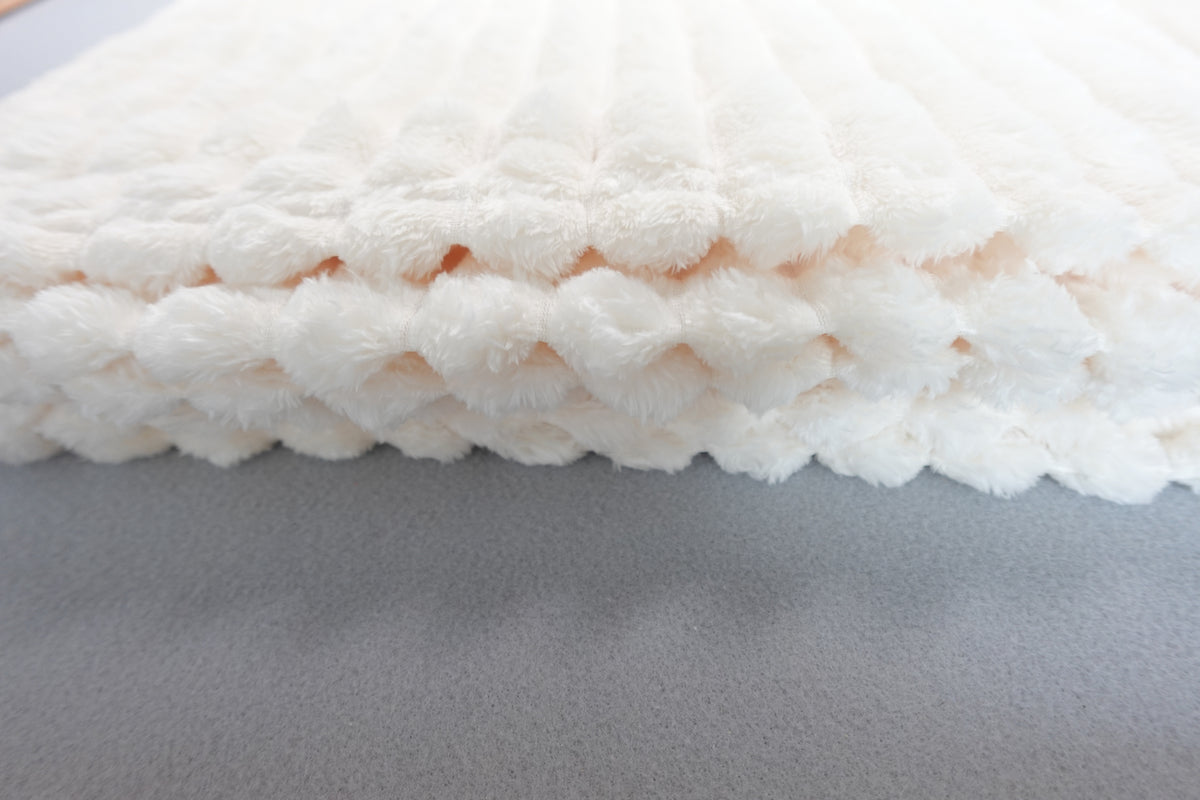 Ultra Cozy Fluffy Cream Color Blanket Size Full/Queen