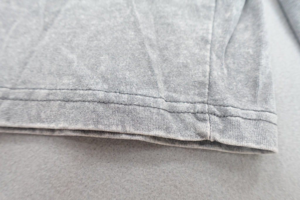 Gray acid washed men women  cotton jogger shorts with drawstring elastic waist size M
