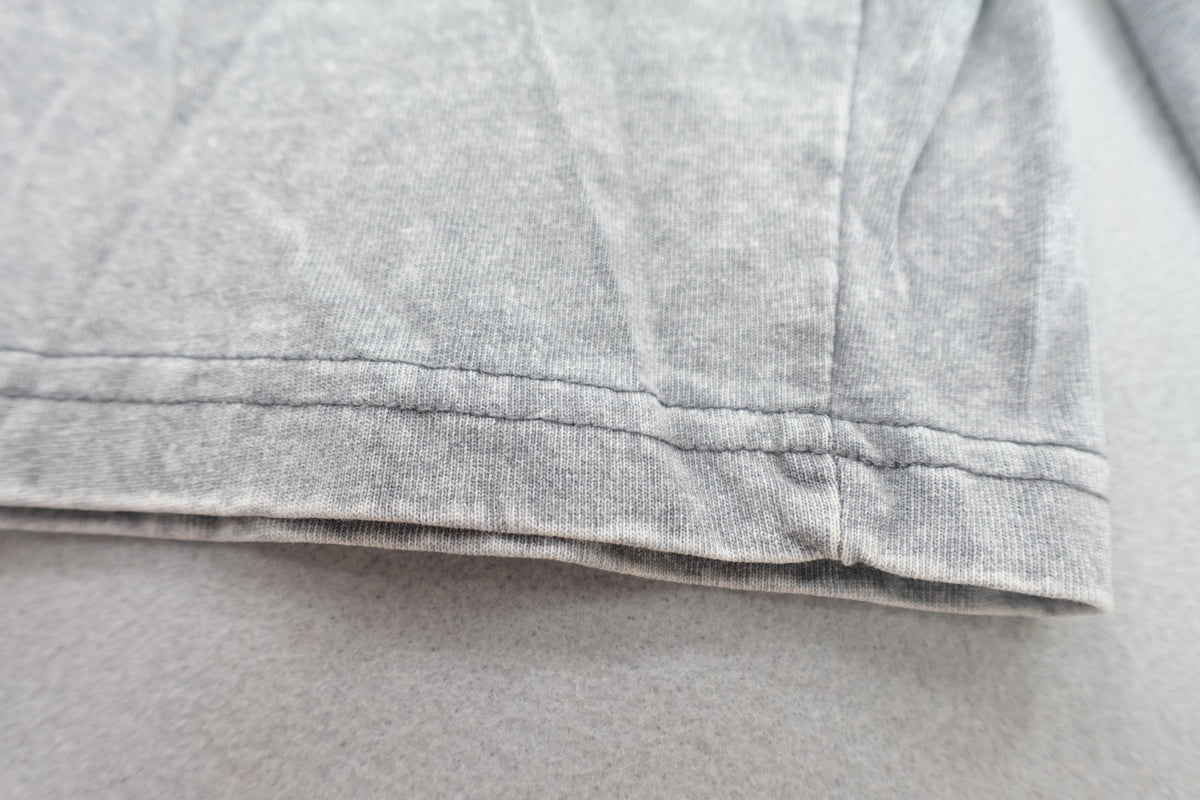 Gray acid washed men women  cotton jogger shorts with drawstring elastic waist size M