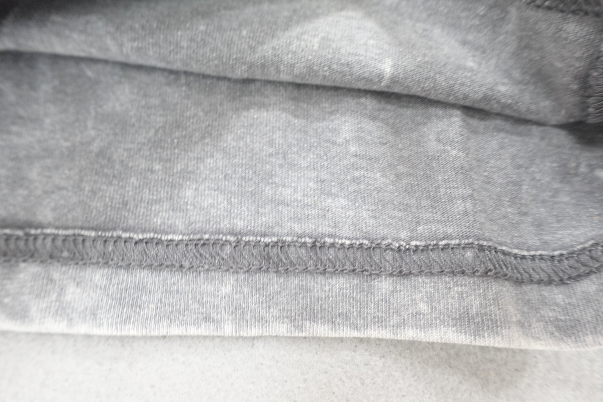 Gray acid washed men women  cotton jogger shorts with drawstring elastic waist size M