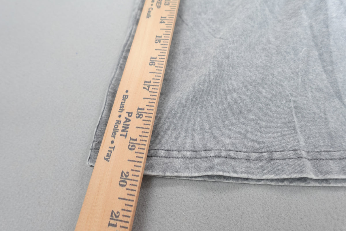 Gray acid washed men women  cotton jogger shorts with drawstring elastic waist size M