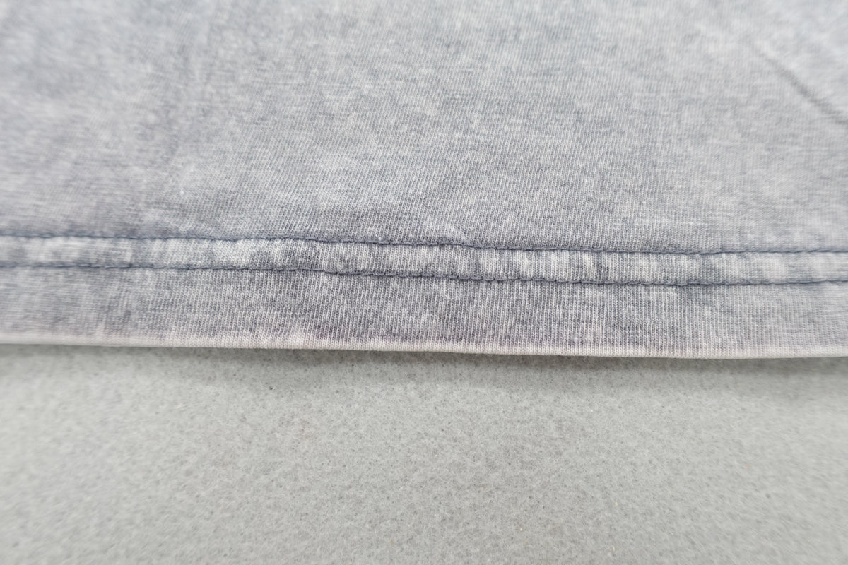 Gray acid washed men women crew neck tee shirt 100% cotton size M